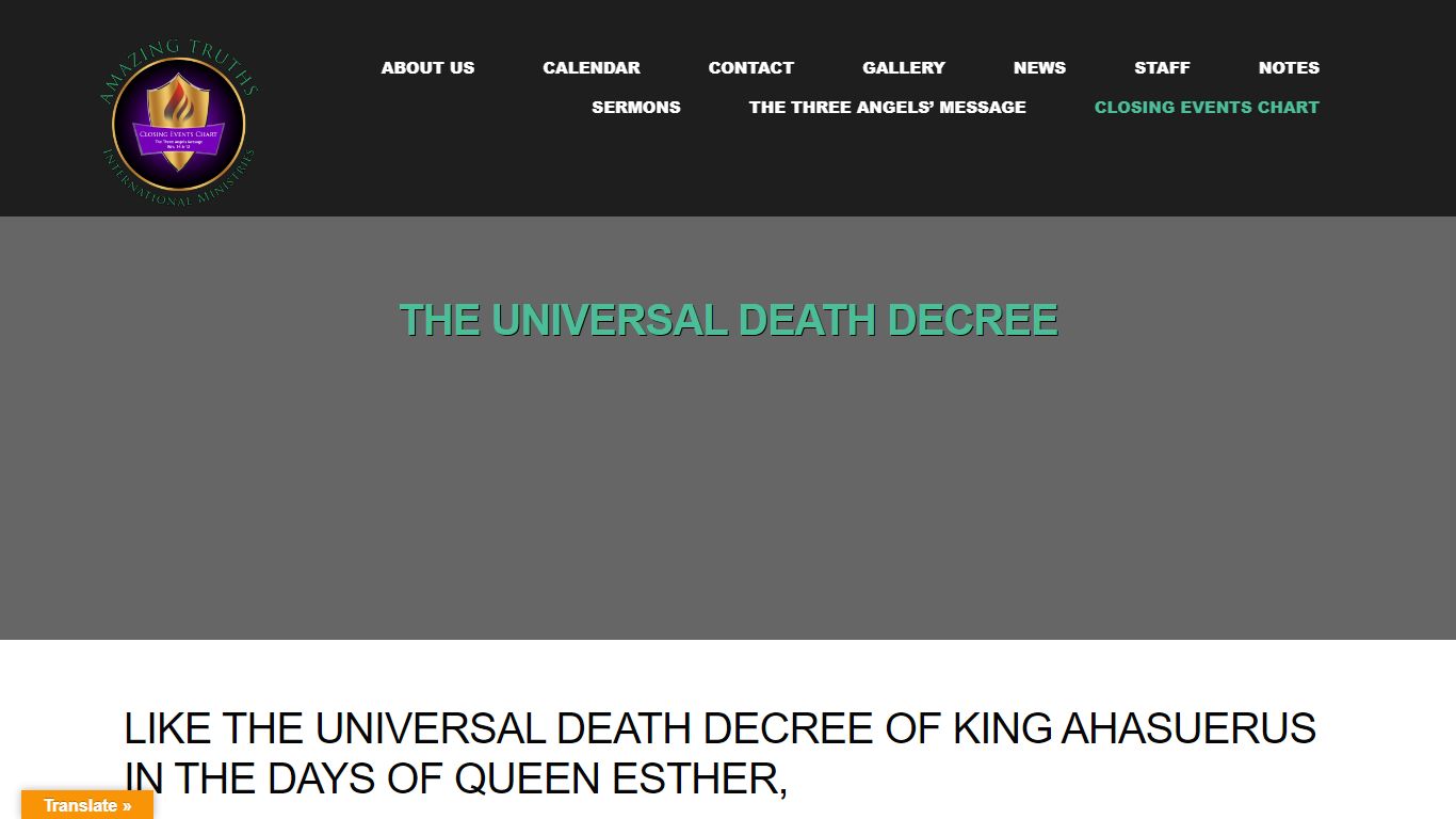 The Universal Death Decree - Amazing Truths